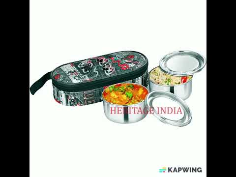 Hazel Steel Tiffin Box For Office  Stainless Steel Lunch Box, 500