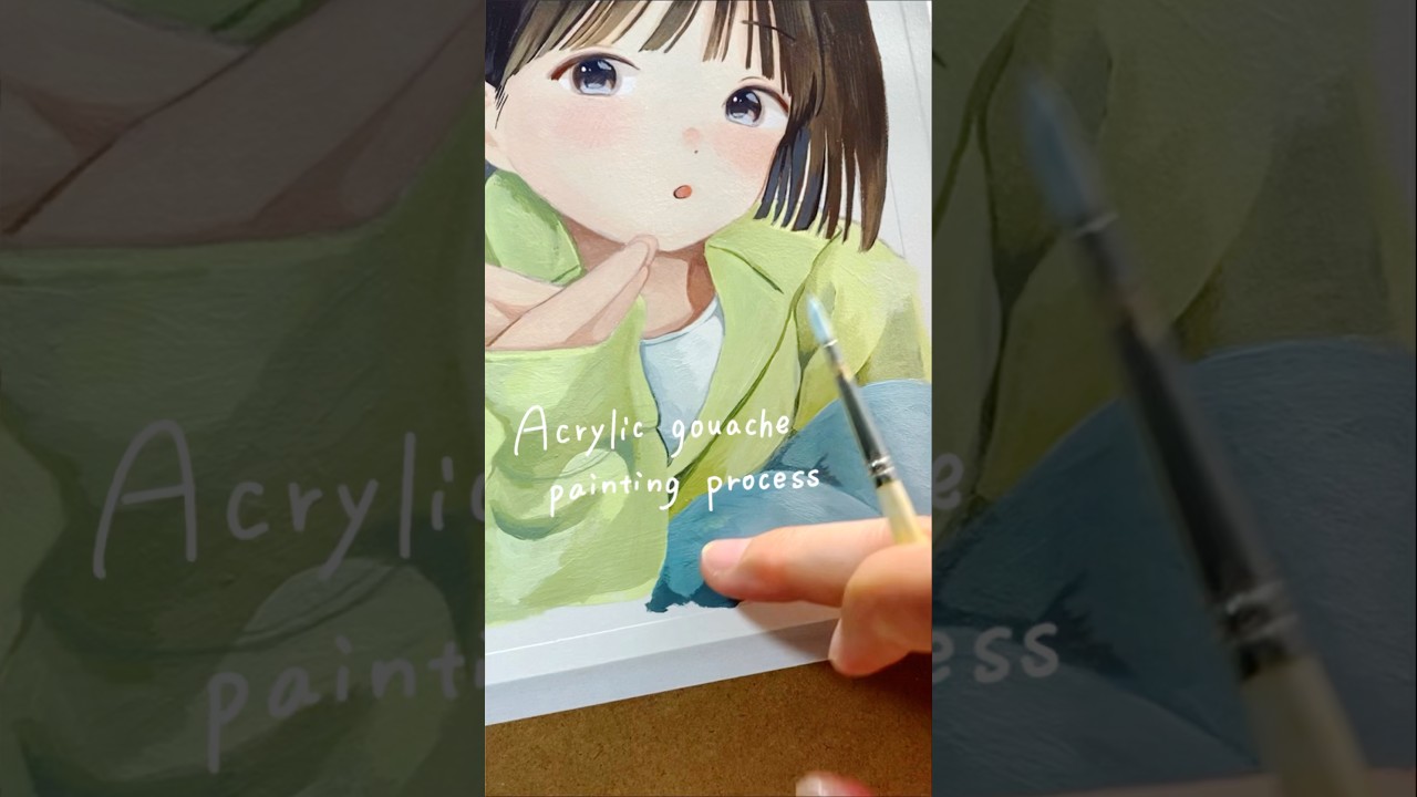 アクリルガッシュで描く｜#イラストメイキング #アクリルガッシュ #shorts