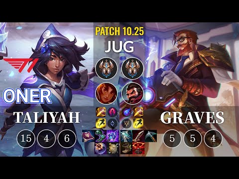 T1 Oner Taliyah vs Graves Jungle - KR Patch 10.25