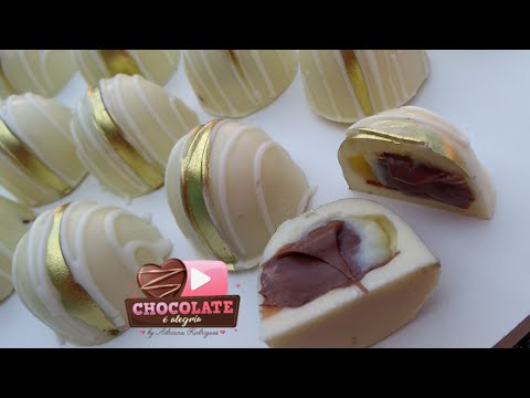 Doces finos-mini trufa de ninho com nutella-chocolate branco