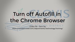 Turn off Autofill in Chrome