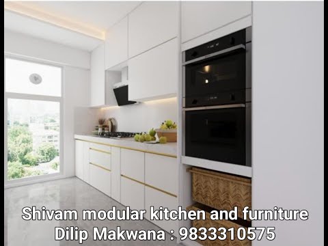 Wooden modern modular kitchen cupboard