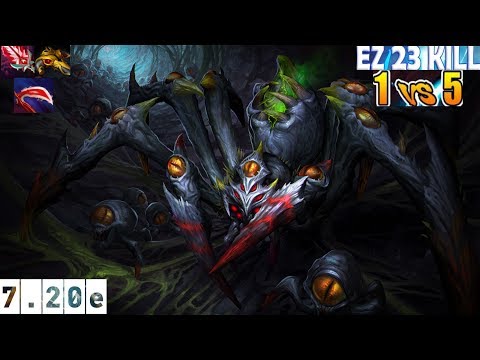 DOTA 2 7.20e | BROODMOTHER MID VS TINKER 25 MINT 23 KILL PRO MMR GAMEPLAY