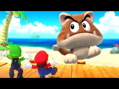 Super Mario Party Minigames - Mario vs Luigi vs Pom Pom vs Bowser Jr.