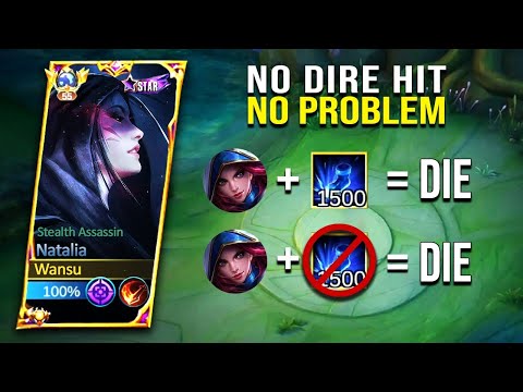 NATALIA WITHOUT DIRE HIT CAN STILL 1 HIT COMBO (side lane nata) | NATALIA BEST BUILD 2023 | MLBB