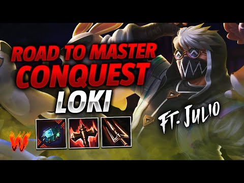 LOKI, HACIENDO PUPITA EN LATE ft. Julio - Warchi - Smite Road to Master Conquest