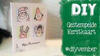 preview picture of video 'DIY Gestempelde Kerstkaart Maken Collage DAG 25 DIYVMEBER'