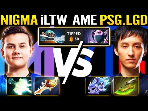 NIGMA vs PSG.LGD Early Match - POS1 iLTW 100% Destroyed Ame Pro Gyrocopter Rapier 7.29 Dota 2