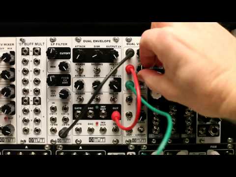 MST Eurorack Dual 2164 AC/DC VCA Demo - Synthrotek Modular