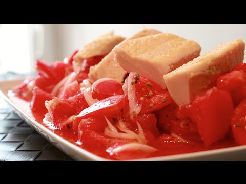 Ensalada de Tomate con Ventresca - Recetas de Cocina ✅