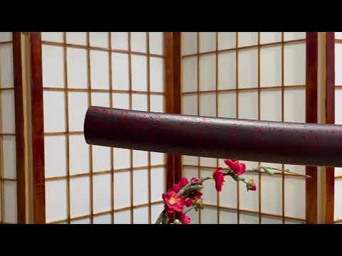 Blood Splash: Hand Forged Japanese Katana T8 Steel Clay Tempered Blade Reddish Brown Saya