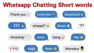 Chatting Short Words | Whatsapp Chatting Short forms | Slang English
