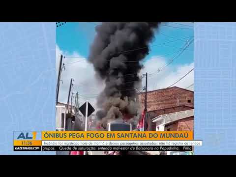 Ônibus pega fogo e assusta moradores em Santana do Mundaú - 13/03/26