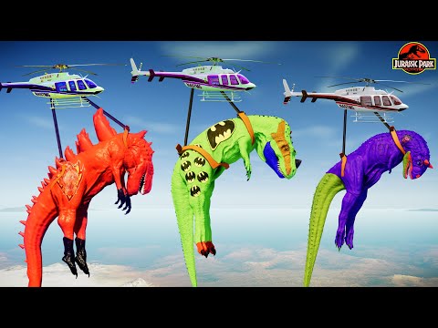 BATMAN Ceratosaurus Vs JOKER Carnotaurus Vs Colorful Dinosaur Jurassic World Dinosaur Fight