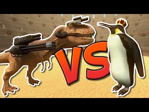 MECHA T-REX vs KING PENGUIN! Beast Battle Simulator - New TABS or UEBS style game