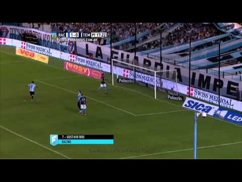 Gol de Bou. Racing 2 - Temperley 0. Fecha 3. Primera División 2015. FPT.