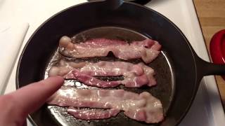 Three Notch Lodge Cast Iron Skillet With BACON