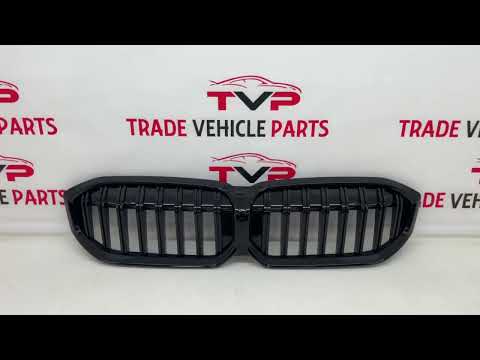 Fits BMW 3 Series G20 G21 LCI 2022- Front Kidney Grilles Single Slats Gloss Black video