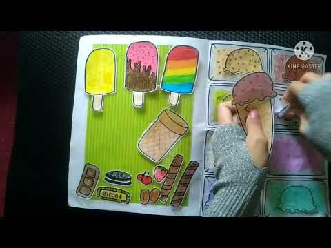 Playing ICE CREAM QUIET BOOK || PAPER DOLL ICE CREAM || Adila dan Hasna