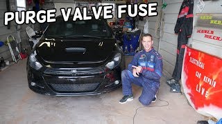 DODGE DART PURGE VALVE SOLENOID FUSE LOCATION REPLACEMENT. CODE P0443 P0444