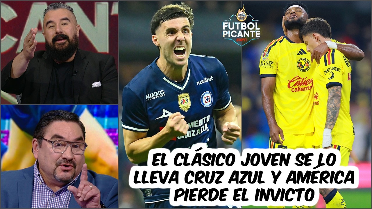 PARTIDAZO. CRUZ AZUL derrota al AMÉRICA en el CLÁSICO JOVEN y le quita el invicto | Futbol Picante
