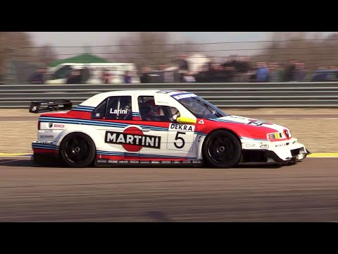Alfa Romeo 155 DTM V6 TI ex-Larini: warm up, on board & track action. Epic sound & screaming engine!