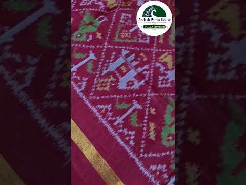 Red Nanu Narikunj Single Ikat Silk Stole
