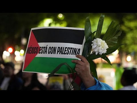 Demonstration in Mexiko-Stadt gegen israelischen Angriff, der Journalisten in Gaza tötete