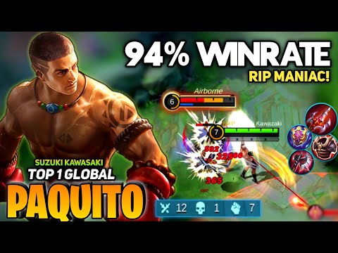 Rip MANIAC! Paquito Offlane Build 94% WINRATE [Top 1 Global Paquito] by Suzuki Kawasaki - MLBB