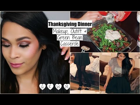 Get Ready With Me Thanksgiving Holiday Makeup Hair & Outfit  Casserole Recipe - MissLizHeart
