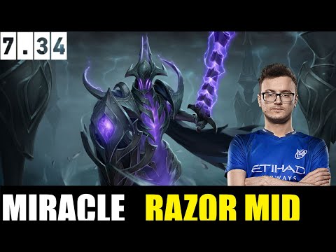 MIRACLE- PLAYING Razor MID 7.34 - DOTA 2 HIGHEST MMR MATCH #dota2 #dota2gameplay