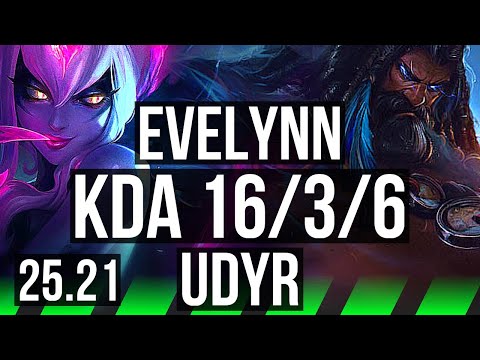 EVELYNN vs UDYR (JGL) | 16/3/6 | NA Master | 25.21