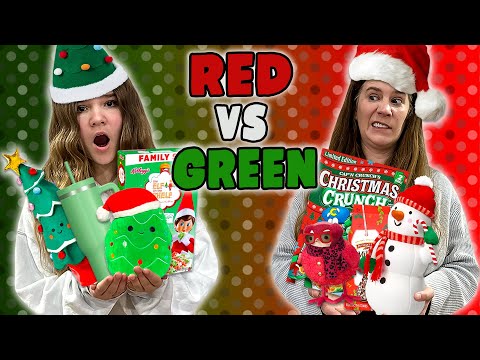 Desafio de compras de Natal verde versus vermelho!