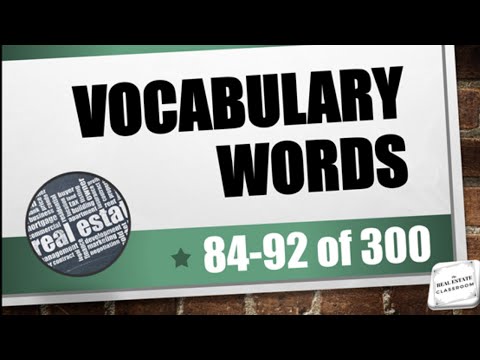 Real Estate Vocabulary 1 20 of 300 Real Estate Exam Prep Videos