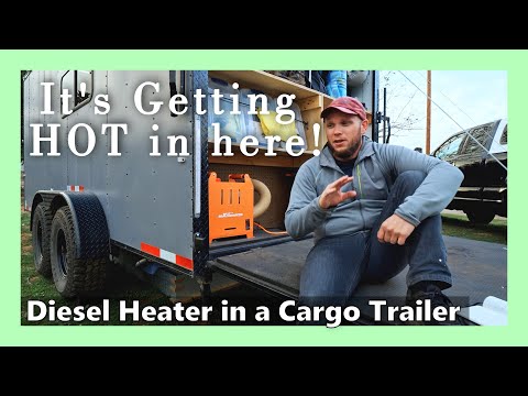 Permanently installing a Portable Diesel Heater in a CARGO TRAILER | MaXpeedingrods (cooked us out!)