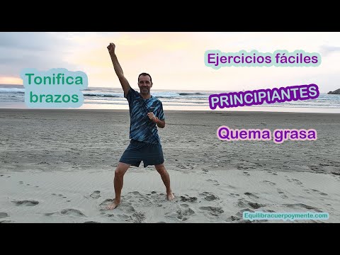 Ejercicios fáciles en casa de cardio para bajar de peso y tonificar brazos para principiantes.