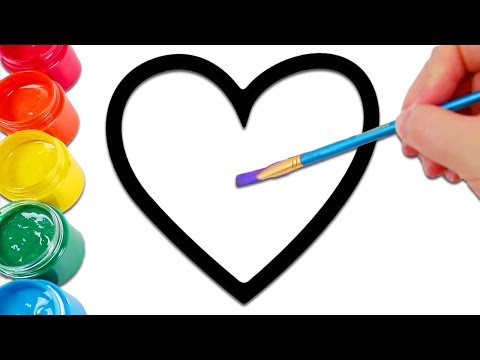 Glitter Heart, Diamond, Rainbow & More Shapes Coloring and Painting For Kids!