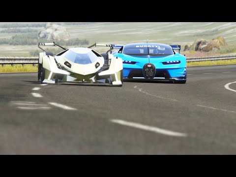 Lamborghini V12 Vision GT vs Bugatti Vision GT at Highlands
