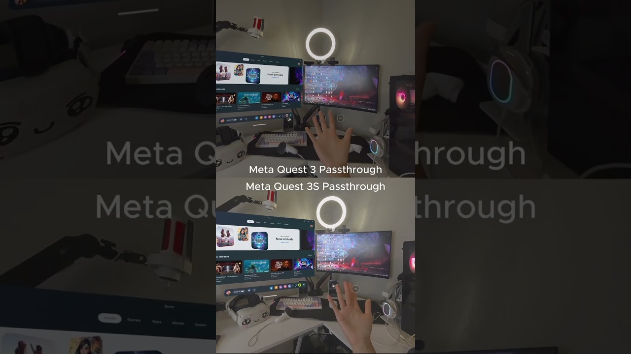 Meta Quest 3 vs Quest 3S passthrough comparison #metaquest #vr #mixedreality #questcreatorpartner