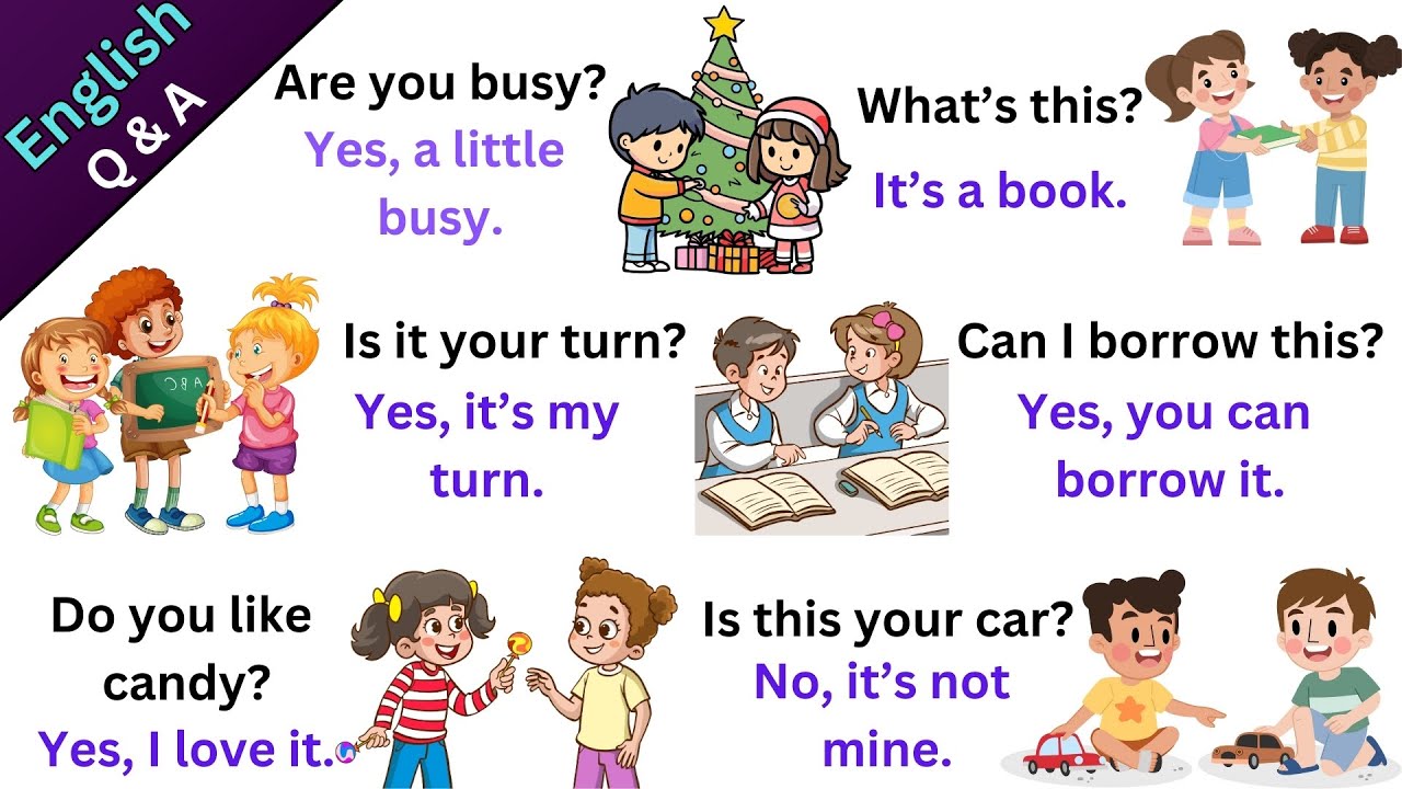 100 Daily Use Questions and Answers for Kids | Easy English Conversations | English For Beginners