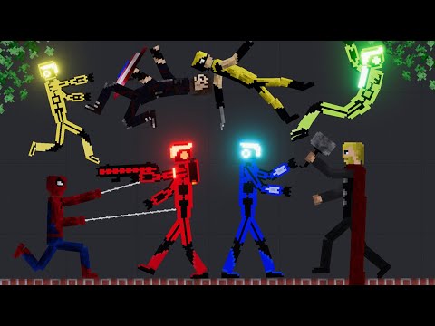 Hi-Tech Soldier vs Avengers in People Playground