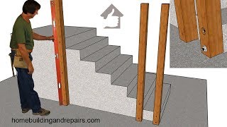 How To Attach Wood Guardrail Post To Existing Concrete Stairs - Do-It-Yourself Home Repairs