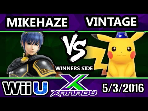 S@X 148 - MikeHaze (Mario, Marth) Vs. Vintage (Pikachu) SSB4 Tournament - Smash Wii U - Smash 4