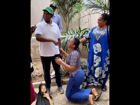 Regina Daniels Kneels to Beg Husband on Set After He Complains About Her Busy Schedule #shorts #fyp