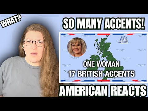 One Woman, 17 British Accents l AMERICAN REACTS l So Many Accents!