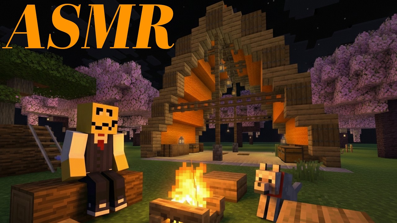【睡眠導入/作業用/チル】マイクラ焚き火ASMR配信　ASMR Minecraft Cozy Stream【chill/sleep/study】