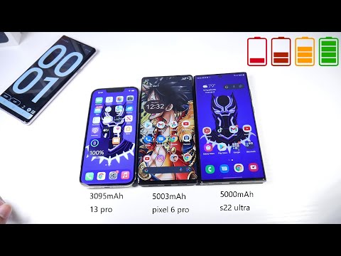 Samsung Galaxy S22 Ultra VS Pixel 6 Pro VS iPhone 13 Pro Battery Drain Test In 2022!
