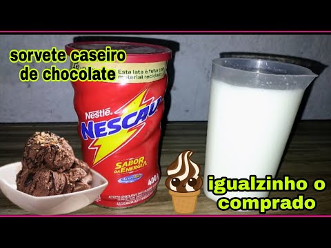 sorvete caseiro de chocolate econômico sem leite condensado e sem creme de leite | receitas simples