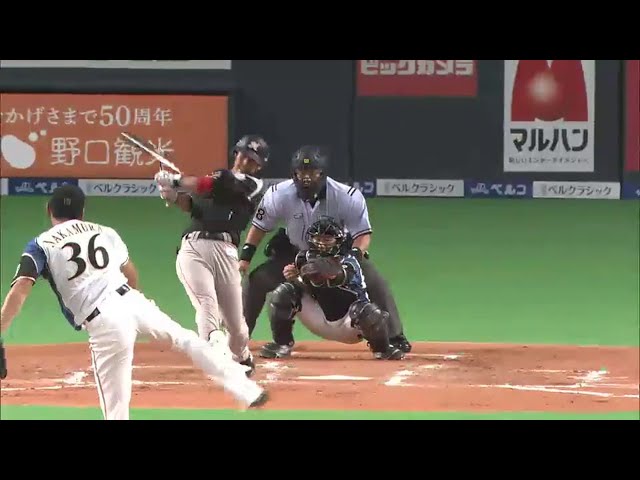 【3回表】マリーンズ・鈴木 バットを折りながらもライト前へ!! 同点タイムリーヒット!! 2014/8/12 F-M