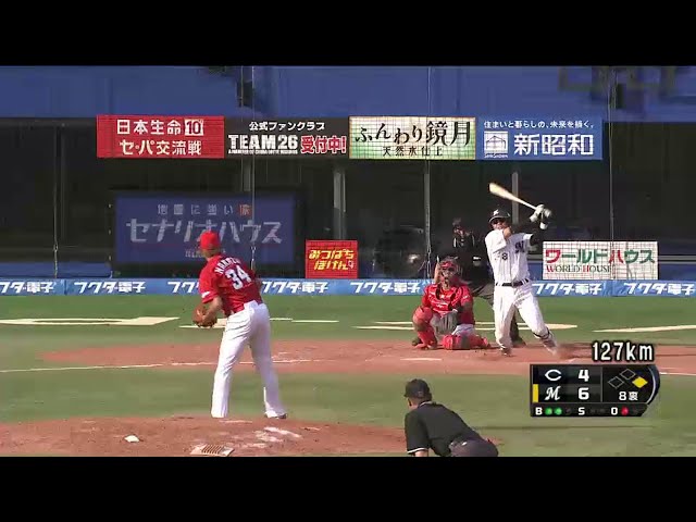 8回裏 マリーンズ今江 この試合5本目のヒットを放ちチャンスを広げる!! 2014/6/14 M-C